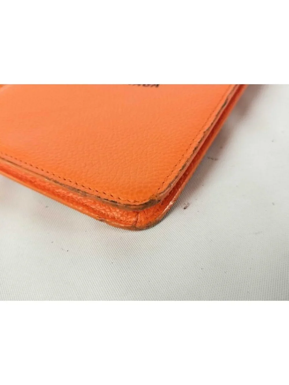 Balenciaga Phone Shoulder Cash Card Holder Orange Leather
